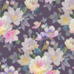 Watercolor Floral on Purple